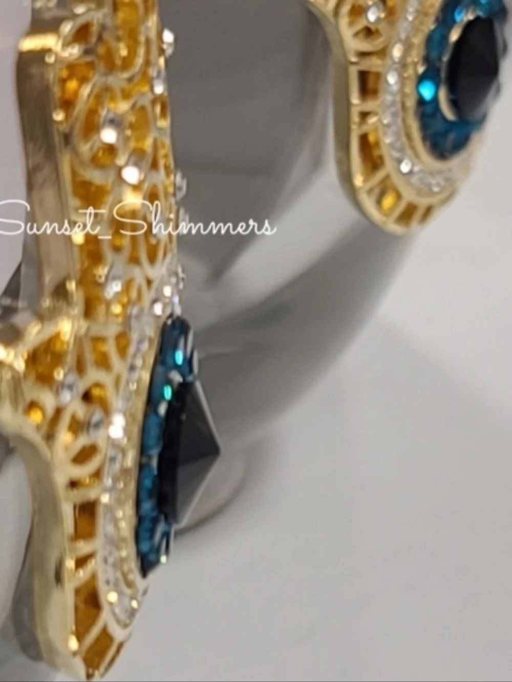Jeweled Rhinestone Hamsa Evil Eye Mati Nazar Mal De Ojo Cocktail Wine Glass Set
